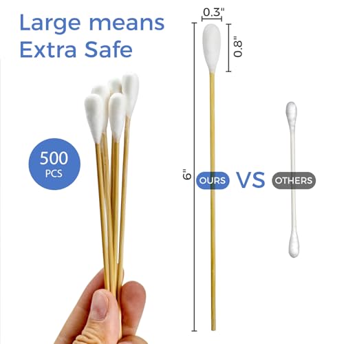 6 Inch Large Cotton Swabs (500PCS)