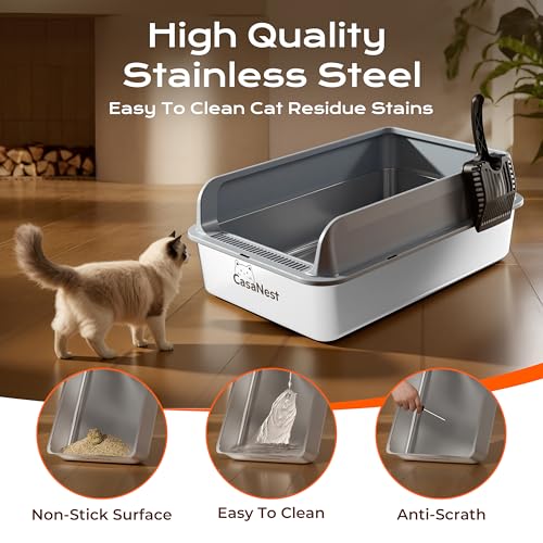 Stainless Steel Litter Box (XXX-Large / Dark Grey)