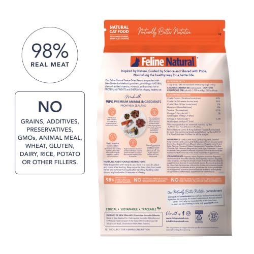 High Protein Freeze Dried Dry Cat Food with 98% Meat (1.8 Pound (Pack of 1))
