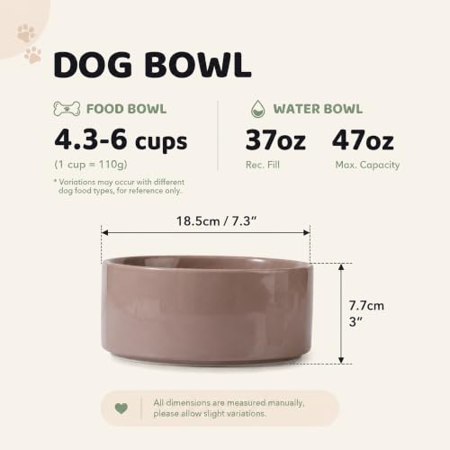 Ceramic Dog Bowls (Brown Coffee)