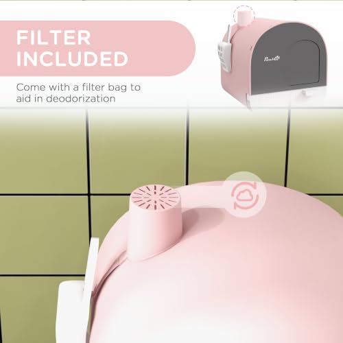 Cat Litter Box with Lid (Pink)