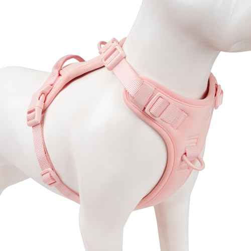 No Pull Dog Harness for Small Sized Dogs (Light Pink / S(Neck:15.7-22.0", Chest:17.3-24.8"))
