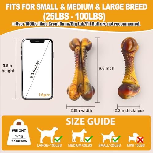 Dog Chew Toys for Aggressive Chewers (Real Bacon&Beef)