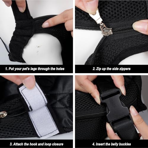 Dog Carrier Backpack Pet Legs Out Front Cat Travel Bag (Small / Black)