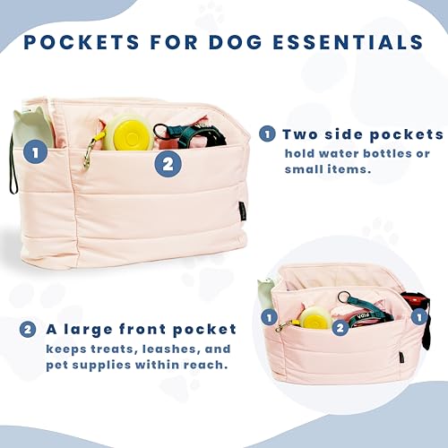 Lightweight Puffy Dog Purse Carrier for Small Dogs (Pink)