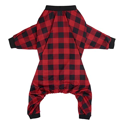 Dog Pajamas One Piece Light Comfy Pjs Pet Costume M (Medium / Buffalo Plaid)