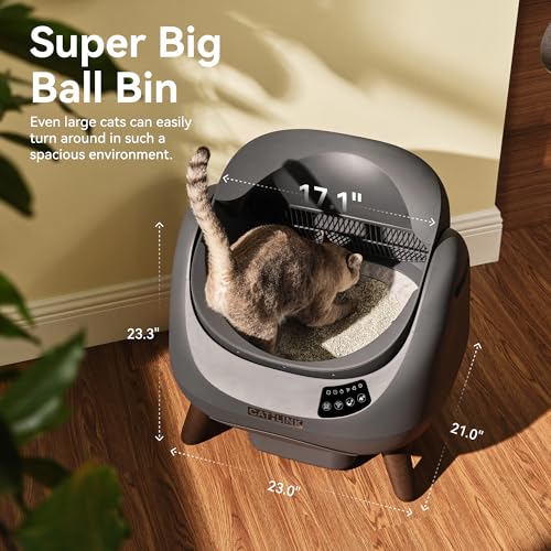 Open-X Open-Top Automatic Litter Box, Large, Multi-Cat Bundle, Grey (Grey / Large, Multi-Cat Bundle)