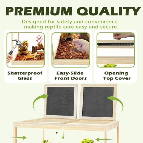 35 Gallon Bearded Dragon Tank (Oak / 35 Gallon (32x15.5x15.5 Inch))