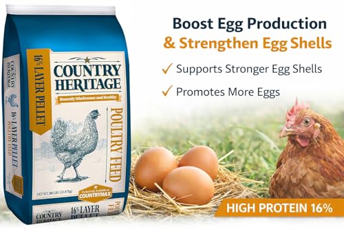 Country Heritage 50LB Hen Egg Layer Pellet Chicken Feed (Pellets / 50 Pound (Pack of 1))