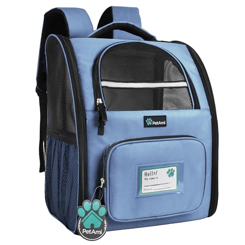 Dog Backpack Carrier Airline Approved Cat Pet Puppy Bag (Light Blue)