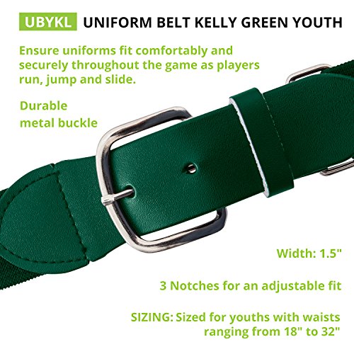 Baseball Softball Uniform Belt (Youth (18-32 Inches) / Kelly)