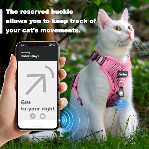 Cat Harness and Leash for Walking (Pink / Medium (13-18lb))