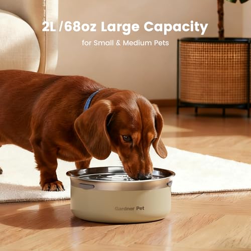 Dog Water Bowl Stainless Steel Dog Bowl (White / Small (2L))