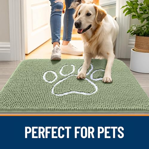 Dog Door Mat for Muddy Paws 59x20 (Sage Green / 59" X 20")