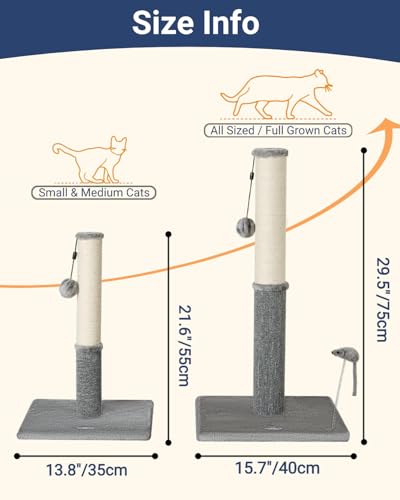 Cat Scratching Post (21.6" / Light Gray)