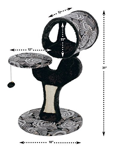 Cat Tree Salvador Feline Furniture (Salvador Cat Furniture, Black Pattern)