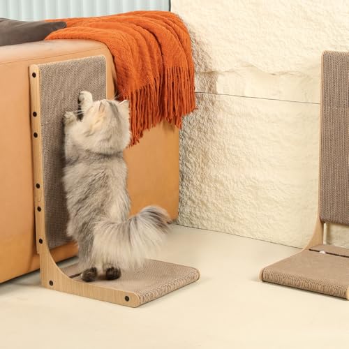 2-Pack L-Shaped Cat Scratching Board, Cardboard, 25.6" Tall (L) (Large 2PC (25.6'' tall))