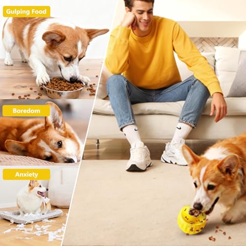 Frozen Treat Dispensing Dog Toy to Keep Them Busy (Yellow)