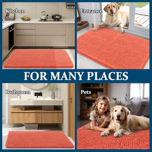 Dog Door Mat for Muddy Paws 40x24 (Coral / 40" X 24")