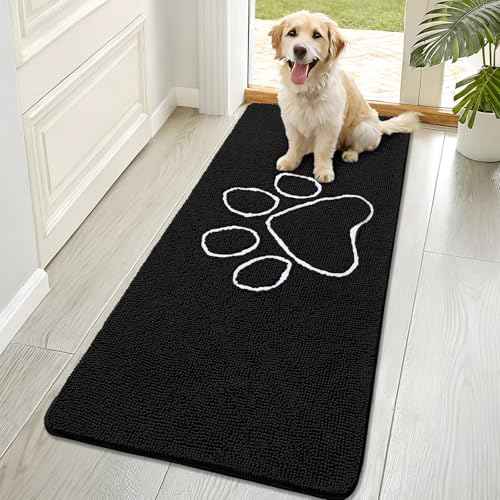 Dog Door Mat for Muddy Paws 70x32 (Black / 70" X 32")