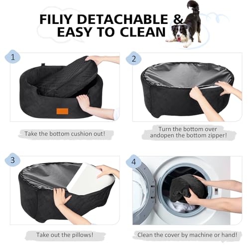 Dog Car Seat for Medium Dogs Up to 50 lbs (Black)