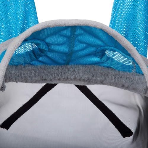 CareMaster Pro Luminous Horse Fly Mask Large Eye Space Standard with Ears UV Protection for Horse Sky Blue Full Size (Sky Blue / Large (Horse))