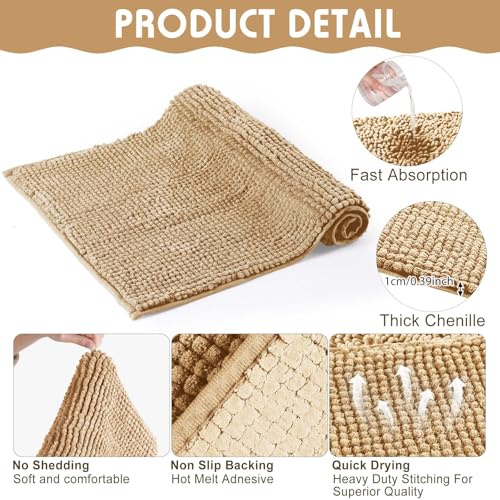 4 Pcs Guinea Pig Cage Liner (Beige / 16 x 24 Inch / Low Pile Chenille)