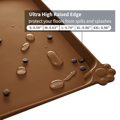 Silicone Pet Feeding Mat (Brown / 28" x 18")