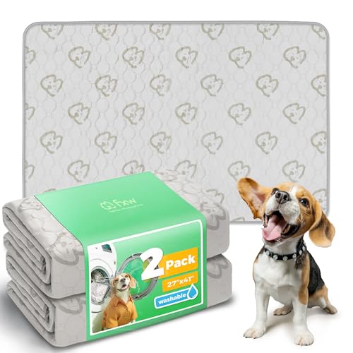 Washable Pee Pads for Dogs (Khaki / 27" x 41" (2 Packs))