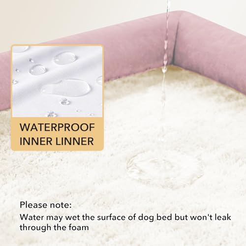Orthopedic Washable Dog Bed for Extra Large Dogs (Pink / 53.0"L x 42.0"W x 8.0"Th)