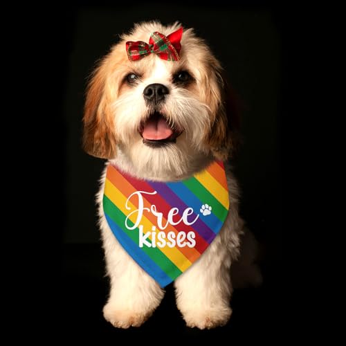 Free Kisses Pride Dog Bandana (Q)
