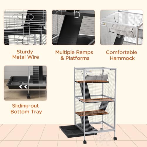 Metal Small Animal Cage (20.5"L x 20.5"W x 44.8"H / White)
