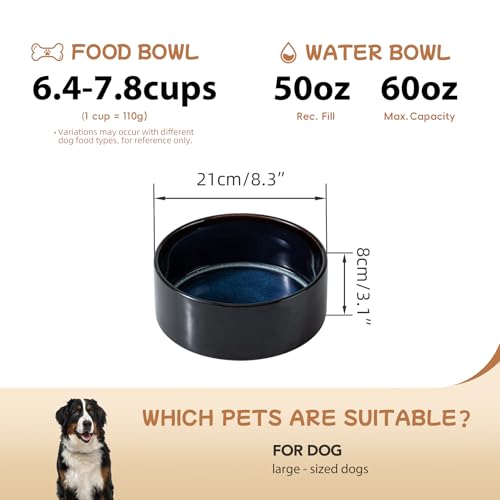 Dog Bowls Ceramic (1 Bowl-Starry Sky / 7.6CUPS)