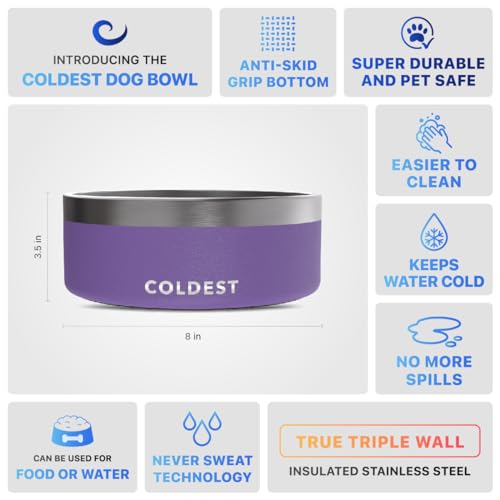 Coldest Dog Bowl (64 oz / Galaxy Purple)