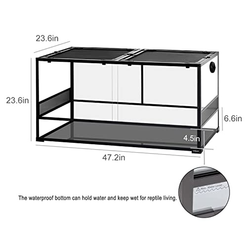 REPTIZOO Large Reptile Terrarium (48" x 24" x 24" (Mesh Panel))