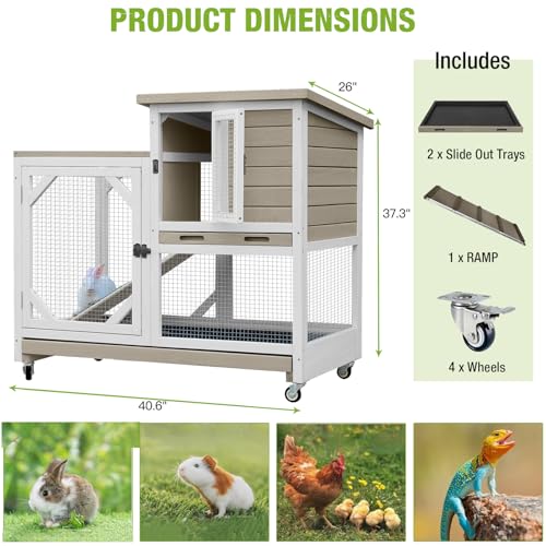 2 Story Rabbit Hutch with Chew