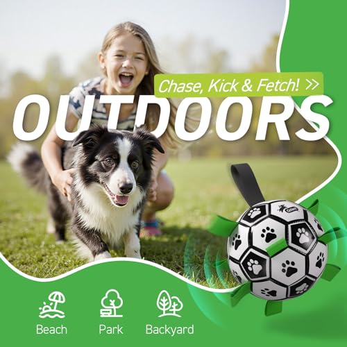 Dog Soccer Balls with Bell Inside (Squeaky Green / Medium Size 2 (6 Inch))