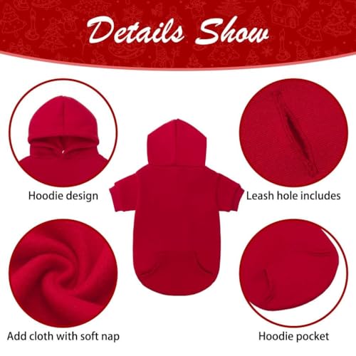 Dog Hoodie for Large Medium Small Dogs (Red / X-Large/XX-Large)