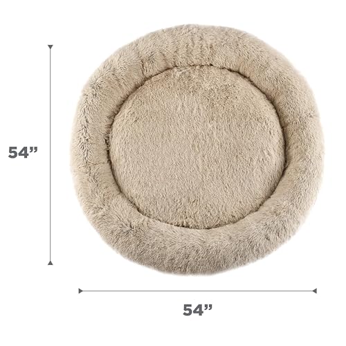 The Original Calming Donut Dog Bed (Taupe Shag / XX-Large)