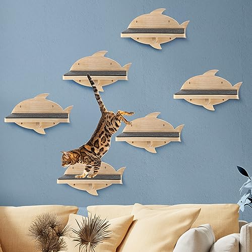 6 Set Cat Wall Shelves (Fish)