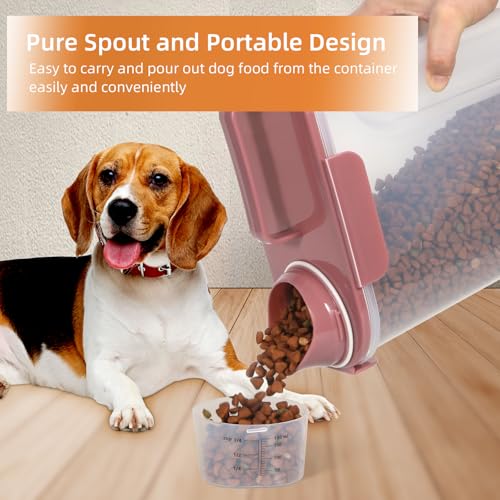 5Lbs Airtight Pet Storage Container For Cat Dog Bird Food and Keep Fresh (Rose pink / 5L-2pack)