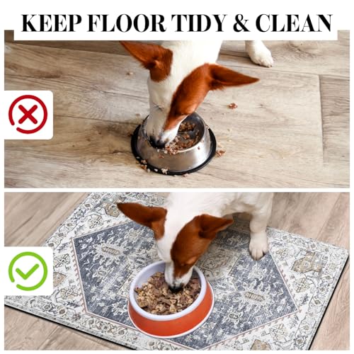 Dog Food Mats for Floors (Grey Blue / M(16"×24"))