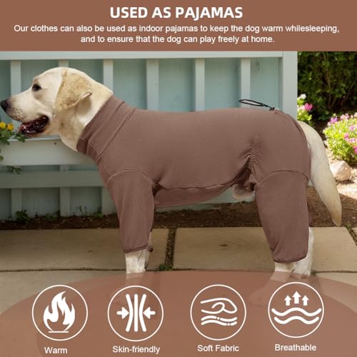 Dog Pyjamas PJS Sweater Clothing and Home Clothing Suitable for Medium to Large Breeds of Dogs (Thick Coffee / 5XL)
