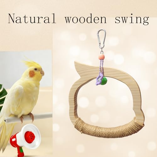 Wooden Bird Swing Toy with Rope Swing (colorful)