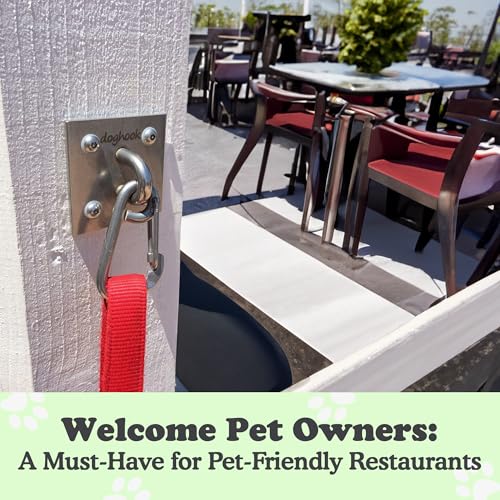 Canine Hitch Secure Dog Leash Parking Wall Large Hook with Clip 6 Pack (Large with Clip (6 pack))