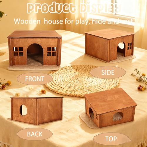 Wooden Guinea Pig Hideout (Brown Style 1 / Medium)