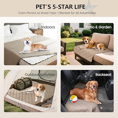 Waterproof Blanket for Dogs (40x50 Inch (Pack of 1) / Dark Beige)
