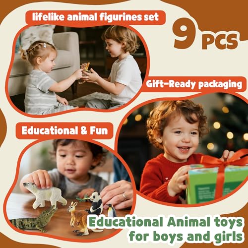 9 PCS Zoo Animal Toys for Kids 3 (9-PC Zoo Animal Figures Set)