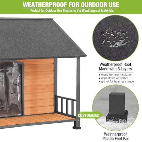 Large Dog House Outdoor Dog Kennel with All