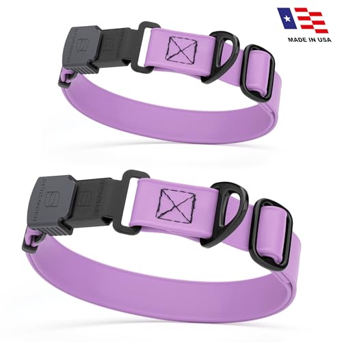 Biothane Waterproof Dog Collar with Herm Sprenger Stainless Steel Quick Release Buckle (W 3/4" x L 12"-19" / Amethyst Purple)